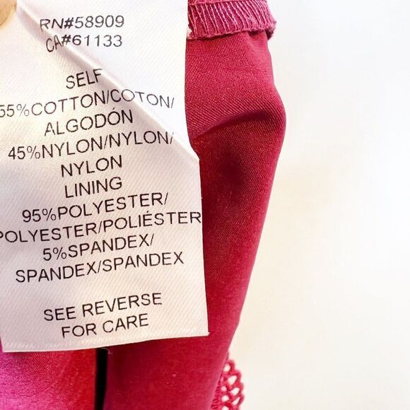 Adelyn Rae Womens Delillah Woven Floral Lace Ruffle Sheath Dress Small Burgundy - Picture 7 of 11